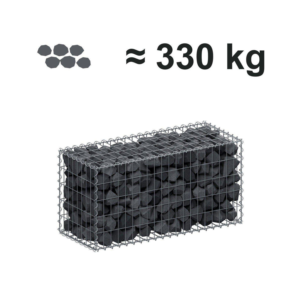 Gabion 100 cm x 50 cm x 40 cm (L x H x D), mesh size 5 cm x 10 cm, spiral