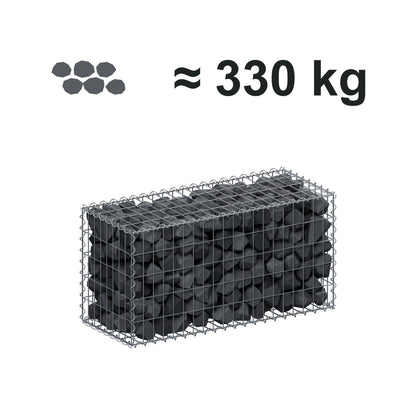 Gabion 100 cm x 50 cm x 40 cm (L x H x D), mesh size 5 cm x 10 cm, spiral