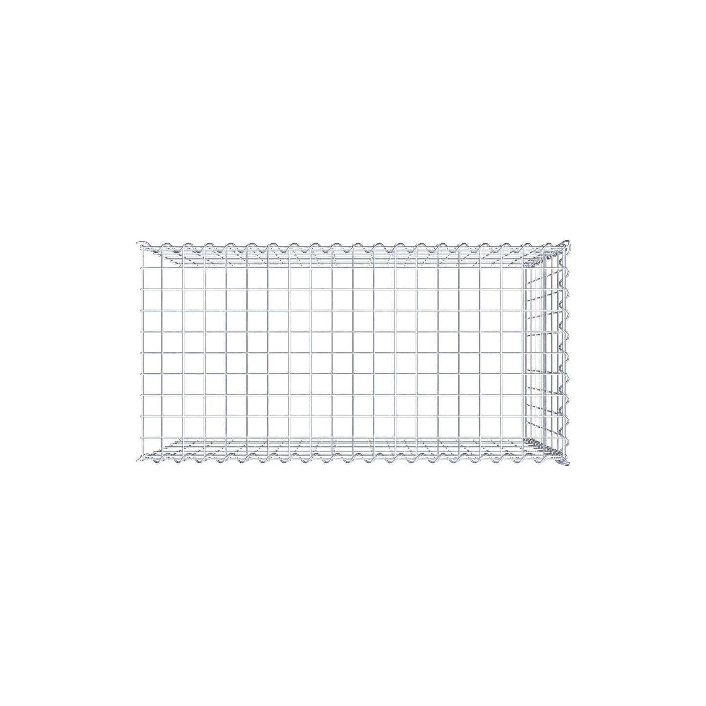 Gabion rapporté type 4 100 cm x 70 cm x 50 cm (L x H x P), mailles 5 cm x 10 cm, spirale