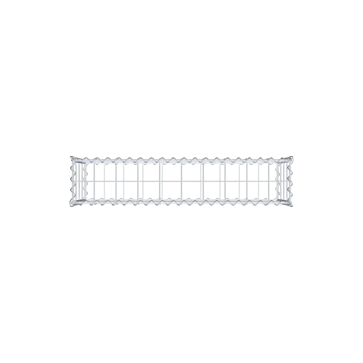 Schanskorf 100 cm x 40 cm x 20 cm (L x H x D), maaswijdte 10 cm x 10 cm, spiraalvormig