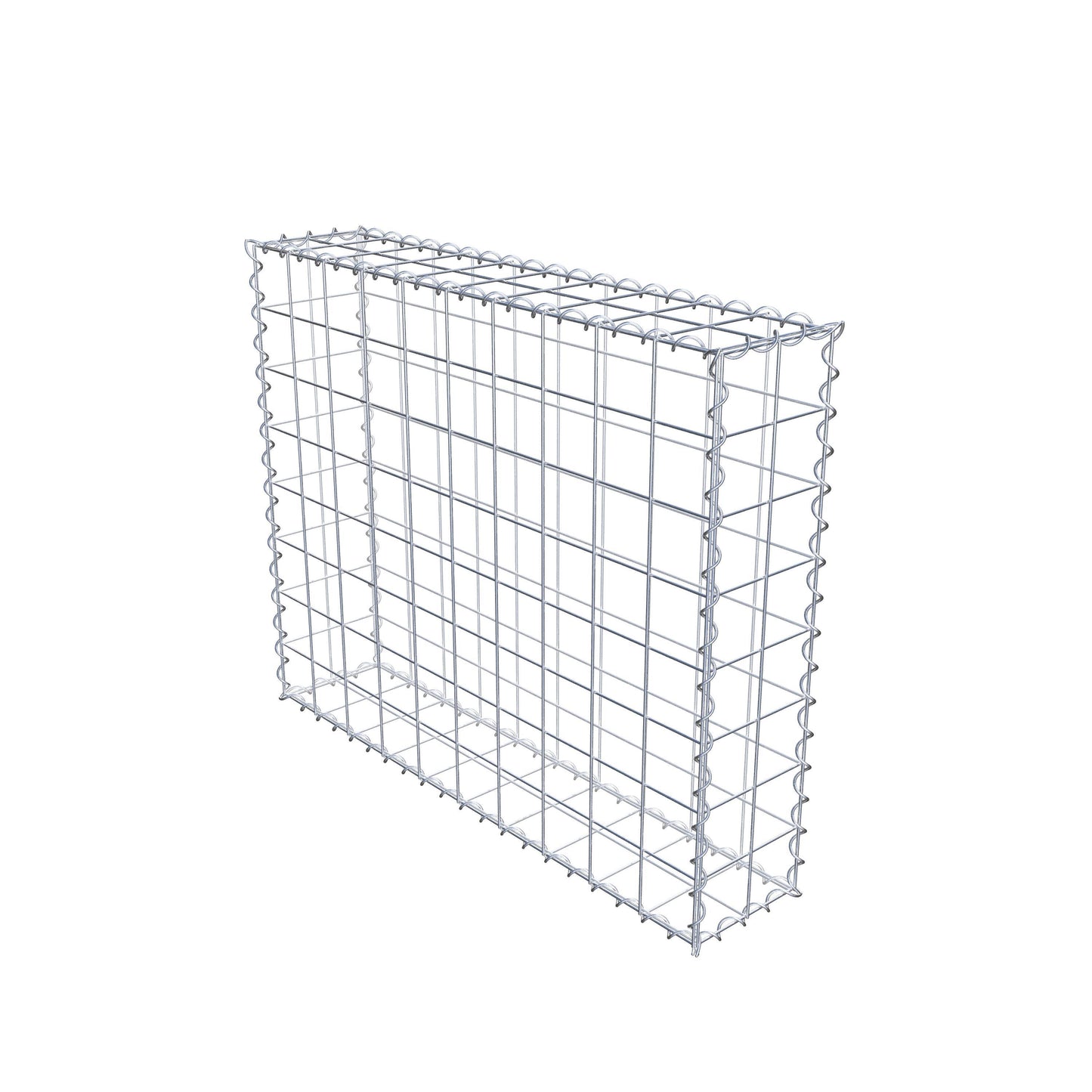 Gabião 100 cm x 80 cm x 20 cm (C x A x P), malhagem 10 cm x 10 cm, espiral