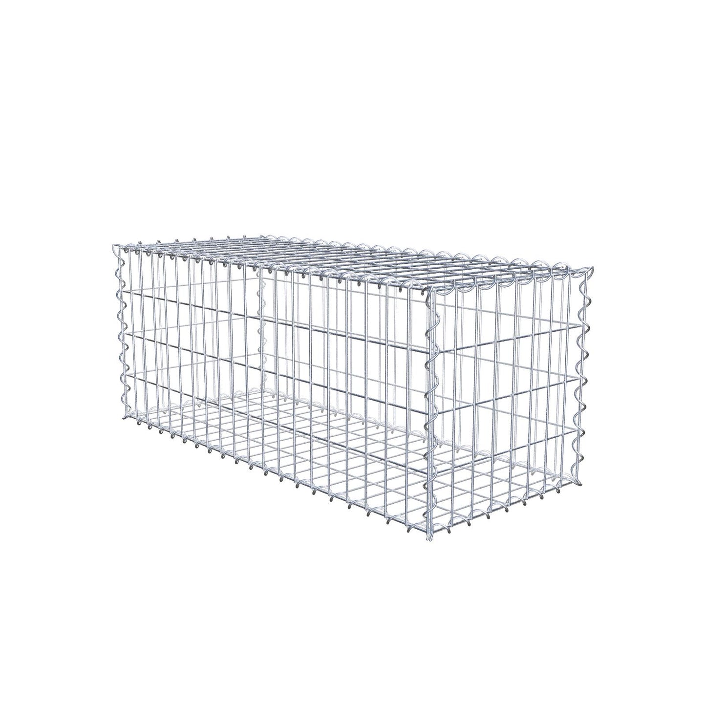 Gabião 100 cm x 40 cm x 40 cm (C x A x P), malhagem 5 cm x 10 cm, espiral