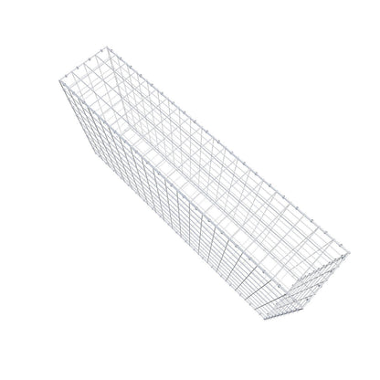 Gabion 200 cm x 100 cm x 40 cm (L x H x D), maskestørrelse 10 x 10 cm, spiralring