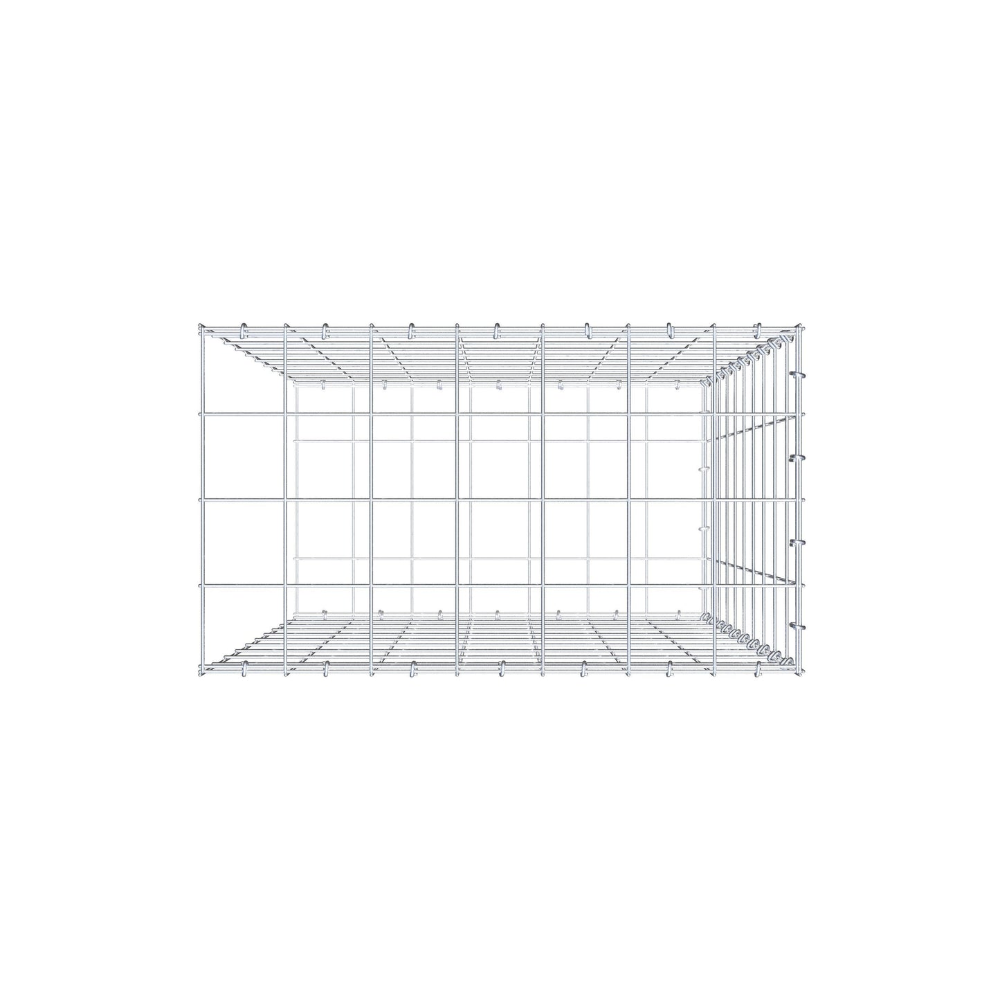 Gabbione aggiuntivo di tipo 2 100 cm x 70 cm x 40 cm (L x H x P), maglia 10 cm x 10 cm, anello a C