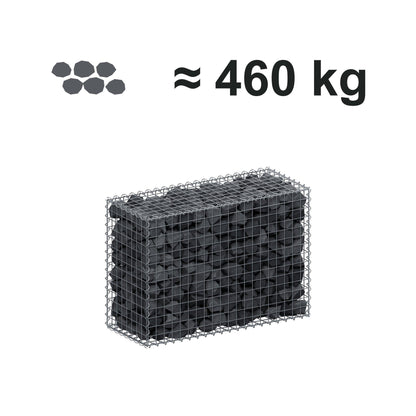 Gabion 100 cm x 70 cm x 40 cm (L x H x D), mesh size 5 cm x 5 cm, spiral