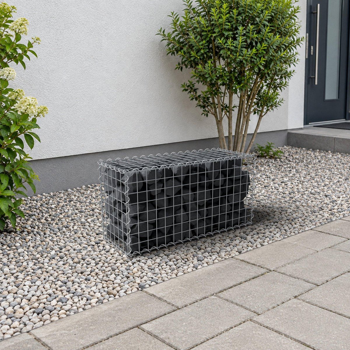 Gabion 80 cm x 40 cm x 30 cm (L x H x D), maskestørrelse 5 cm x 5 cm, spiral