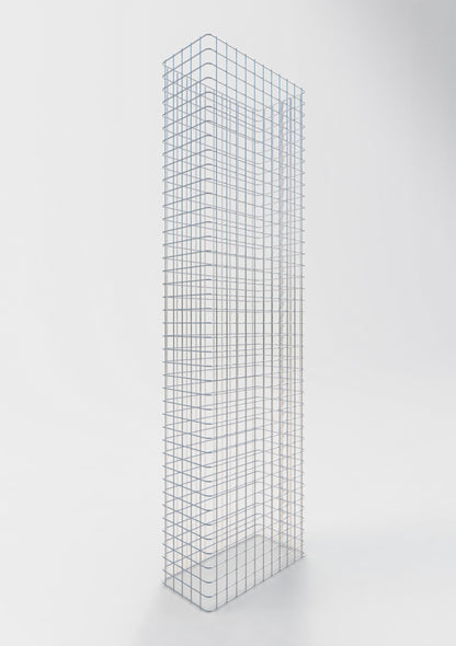 Gabion hegn længde 57 cm, højde 200 cm, dybde 27 cm, maskestørrelse 5 x 5 cm