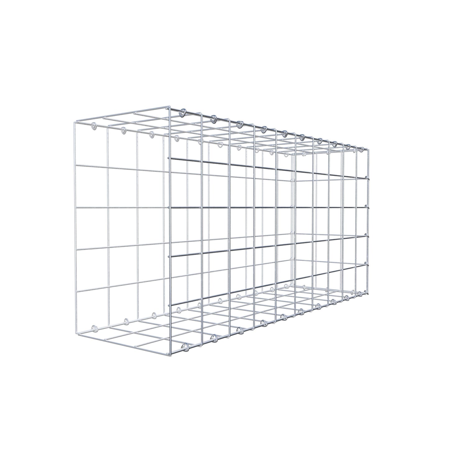 Monteret gabion type 2 100 cm x 50 cm x 30 cm (L x H x D), maskestørrelse 10 cm x 10 cm, C-ring