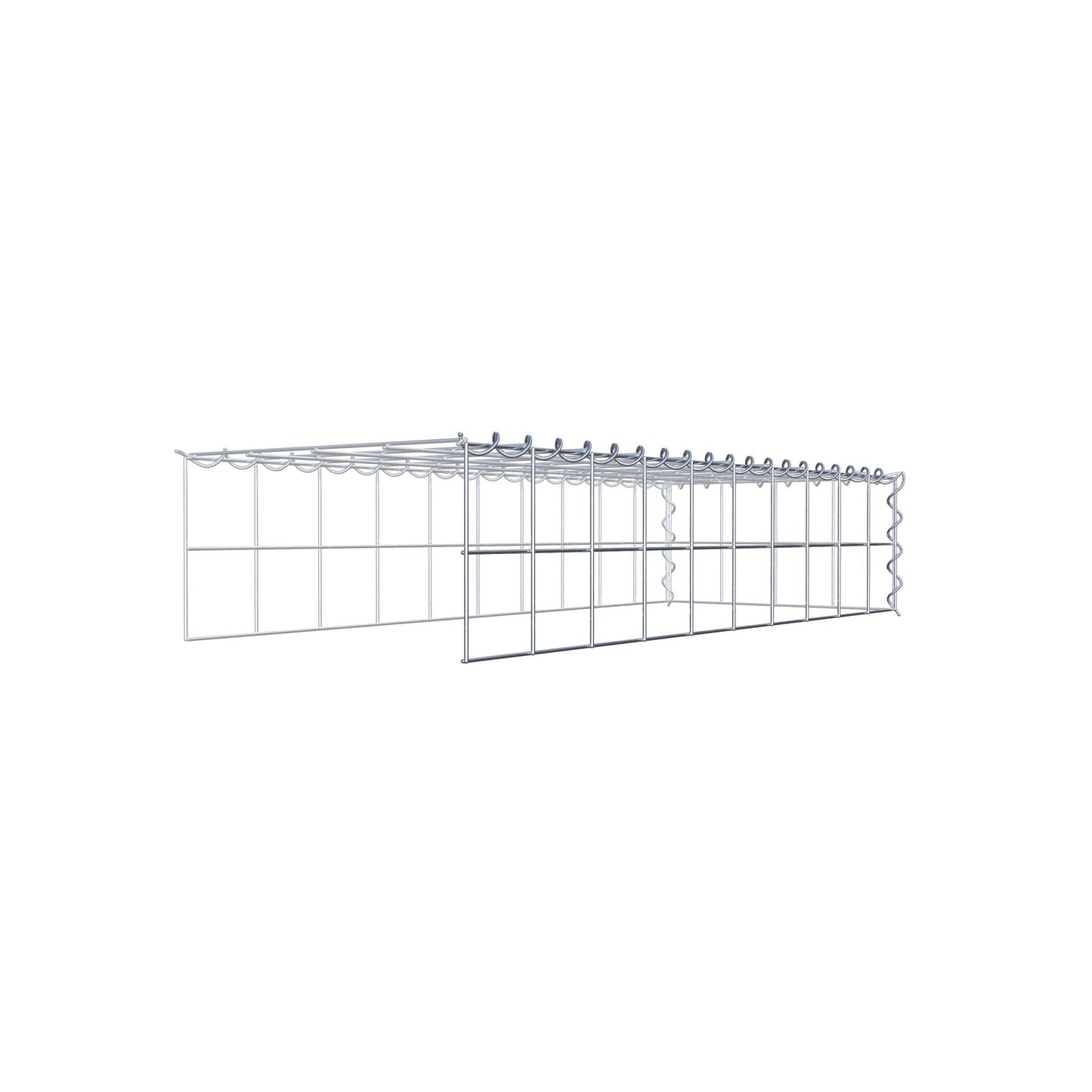 Gabion rapporté type 4 100 cm x 20 cm x 40 cm (L x H x P), mailles 10 cm x 10 cm, spirale