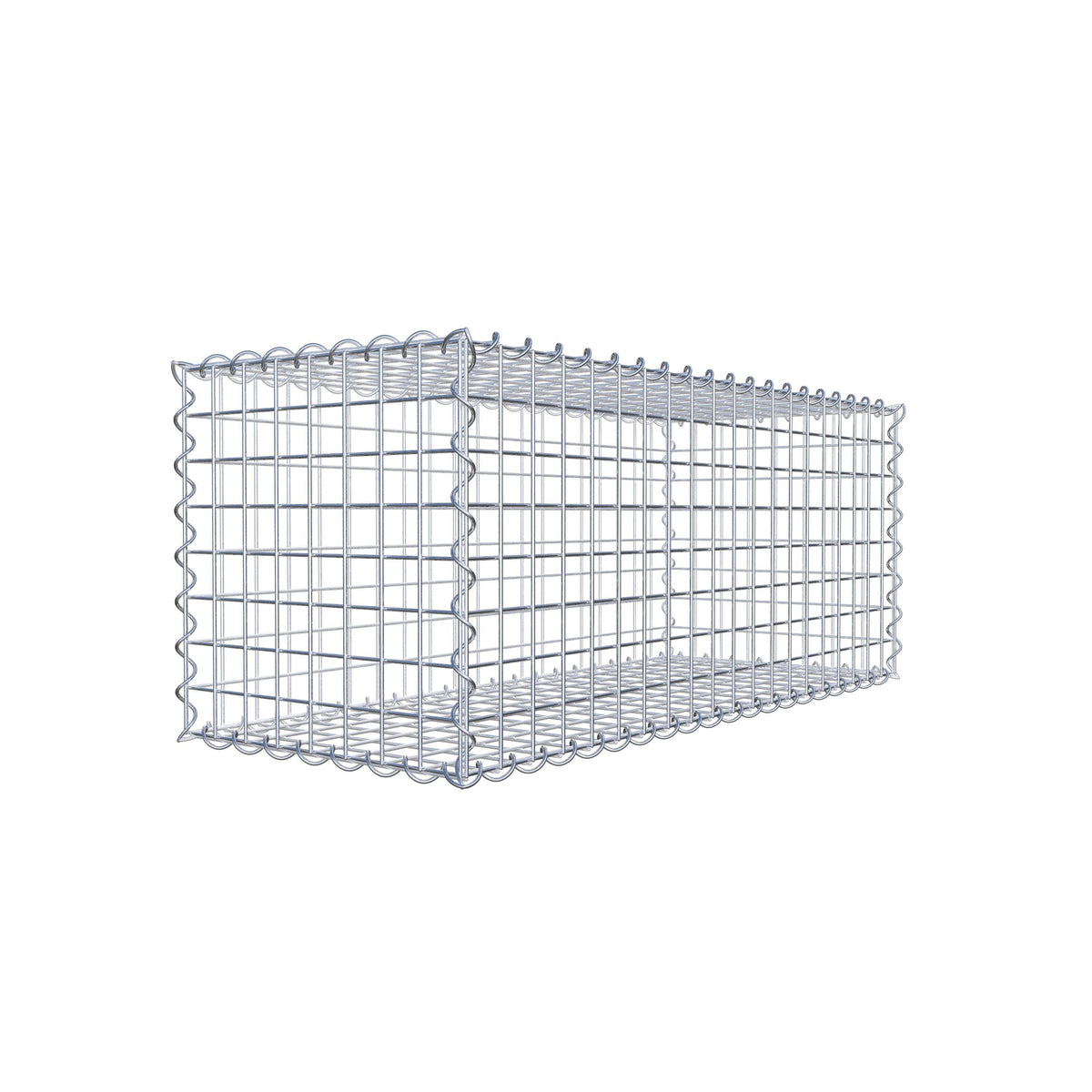 Schanskorf 100 cm x 40 cm x 40 cm (L x H x D), maaswijdte 5 cm x 5 cm, spiraalvormig