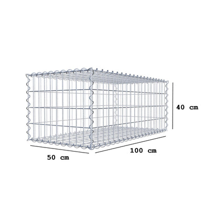 Gabion 100 cm x 40 cm x 50 cm (L x H x D), maskstorlek 5 cm x 10 cm, spiral