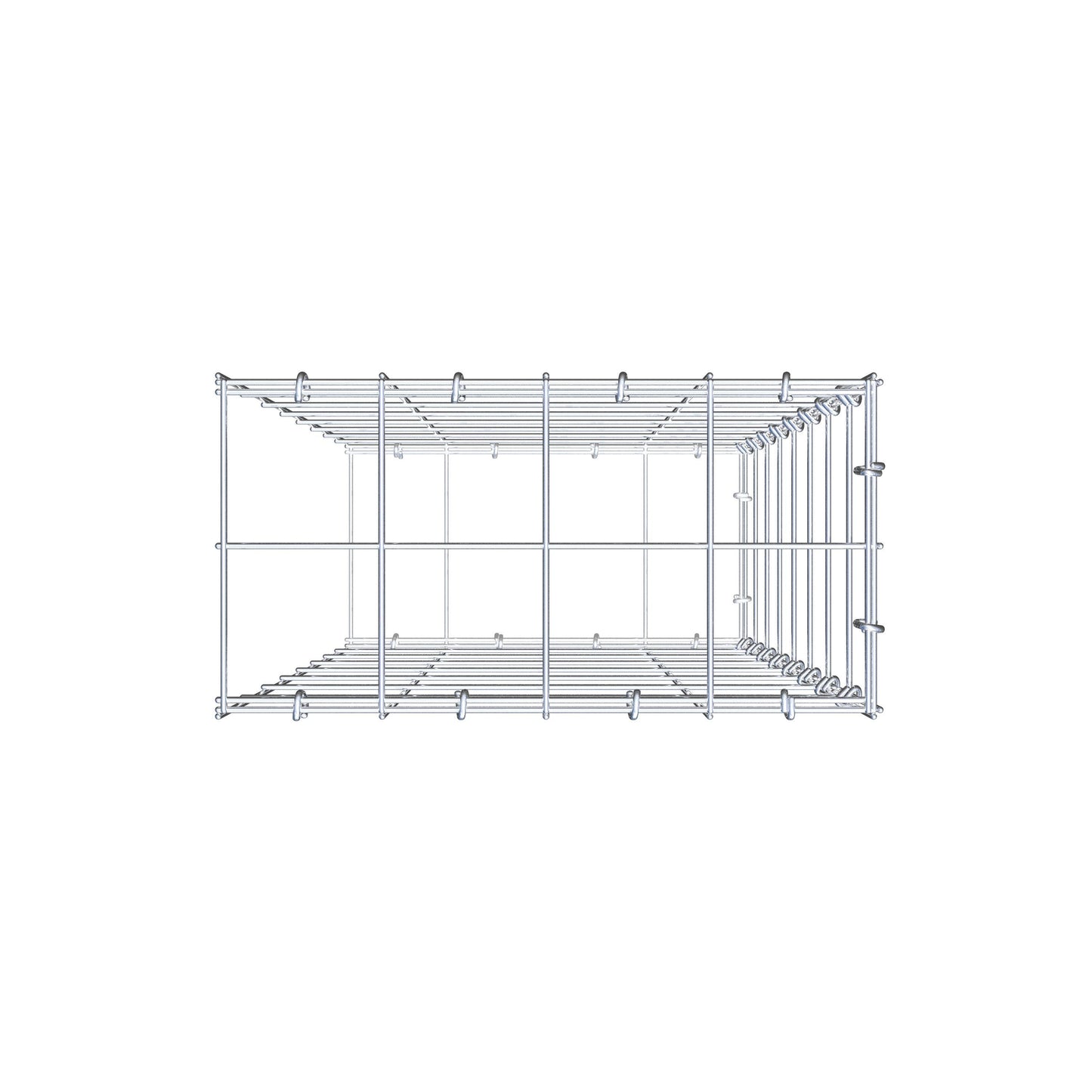 Monteret gabion type 2 80 cm x 40 cm x 20 cm (L x H x D), maskestørrelse 10 cm x 10 cm, C-ring