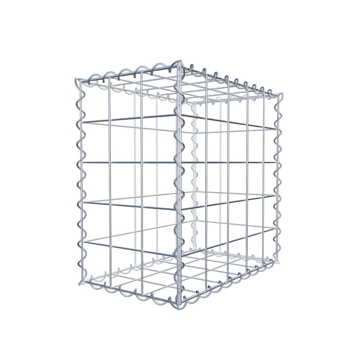 Gabião 50 cm x 50 cm x 30 cm (C x A x P), malhagem 10 cm x 10 cm, espiral
