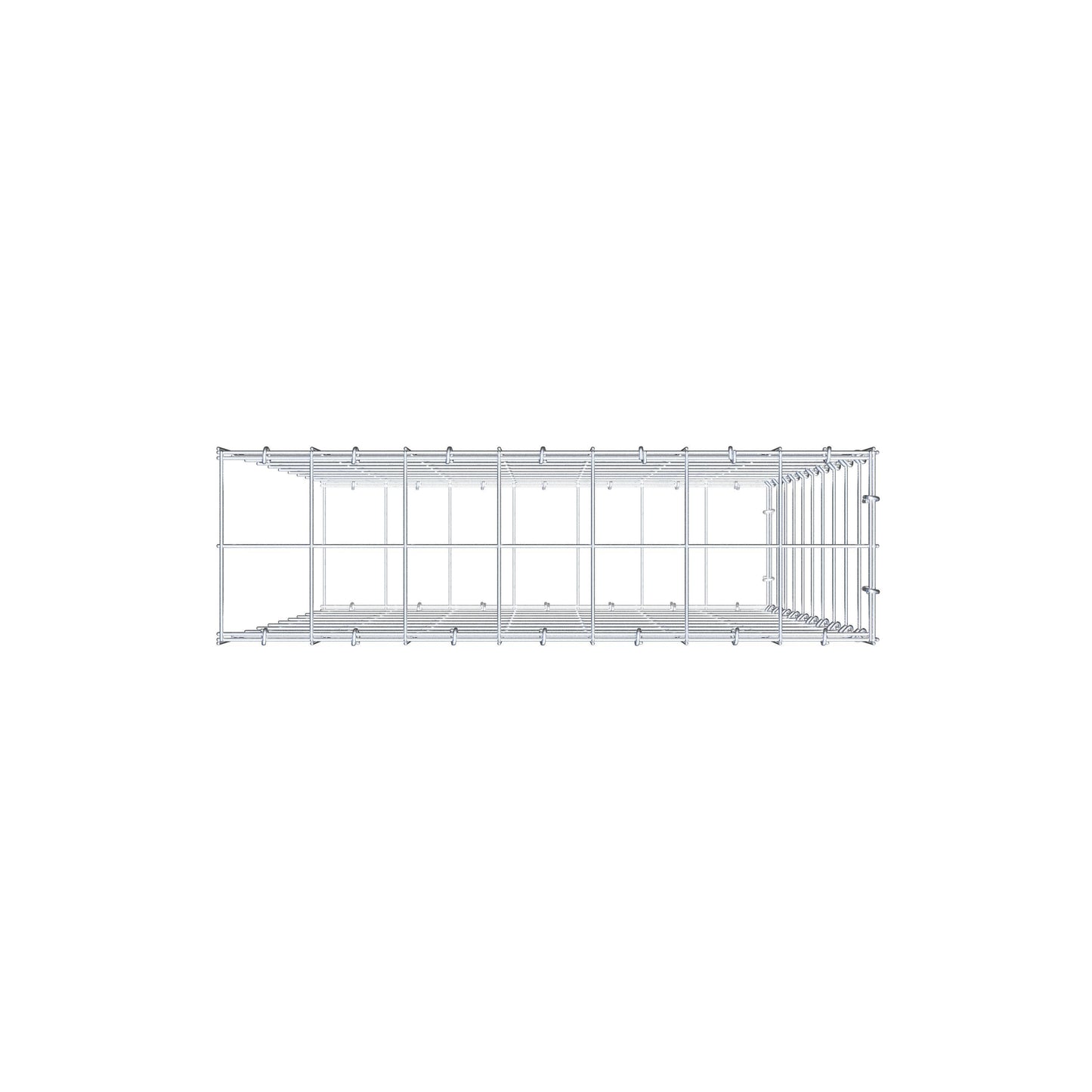 Monteret gabion type 2 100 cm x 70 cm x 20 cm (L x H x D), maskestørrelse 10 cm x 10 cm, C-ring