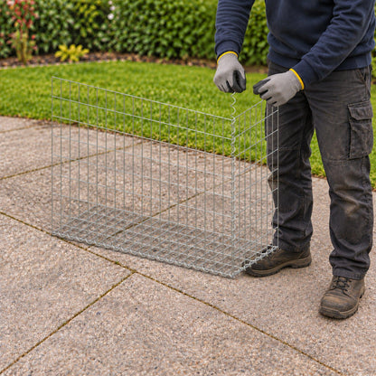 Gabion 100 cm x 80 cm x 40 cm (L x H x D), maskestørrelse 5 cm x 10 cm, spiral