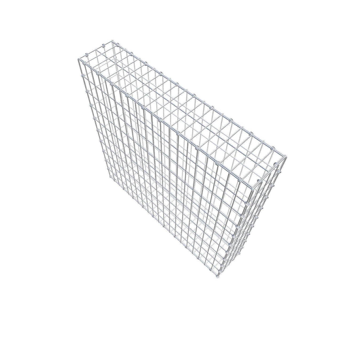 Gabion 100 cm x 100 cm x 20 cm (L x H x P), mailles 5 x 10 cm, anneau en spirale