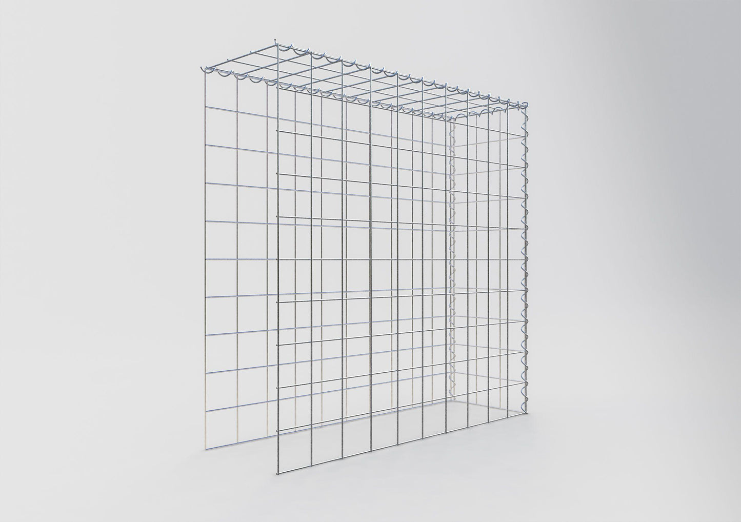 Gabion rapporté type 4 100 cm x 100 cm x 30 cm (L x H x P), mailles 10 cm x 10 cm, spirale