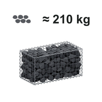 Gabione 80 cm x 40 cm x 40 cm (L x H x T), Maschenweite 5 cm x 10 cm, Spirale
