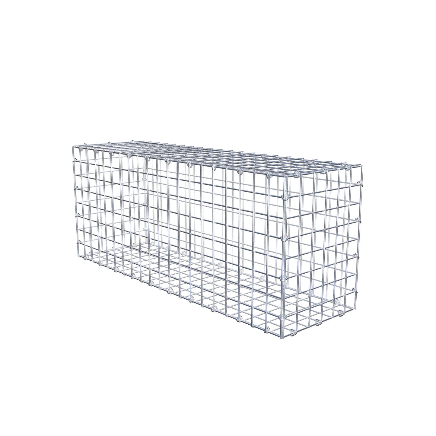 Gavión 100 cm x 40 cm x 30 cm (L x A x P), malla 5 cm x 5 cm, anillo en C