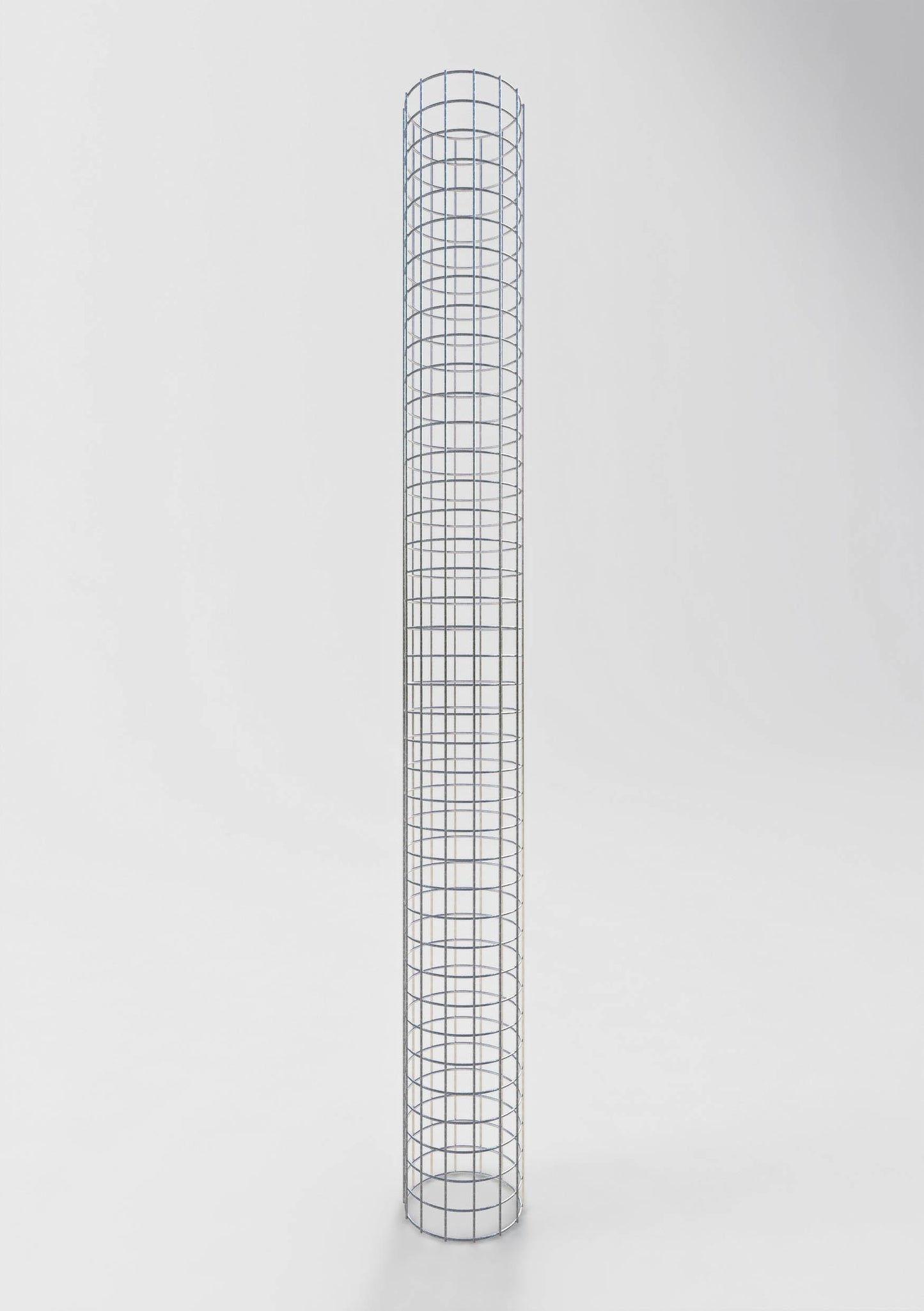 Rund gabionsøjle, varmgalvaniseret, 22 cm diameter, 200 cm højde, MW 5 cm x 5 cm