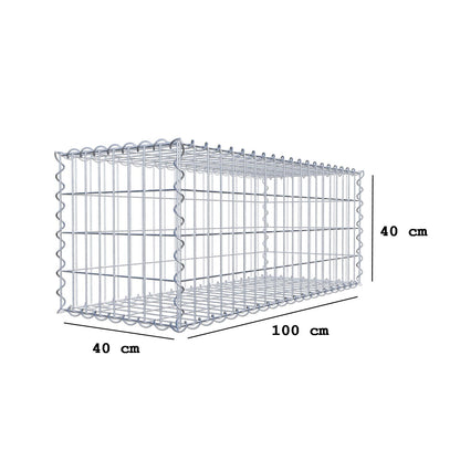Gabião 100 cm x 40 cm x 40 cm (C x A x P), malhagem 5 cm x 10 cm, espiral