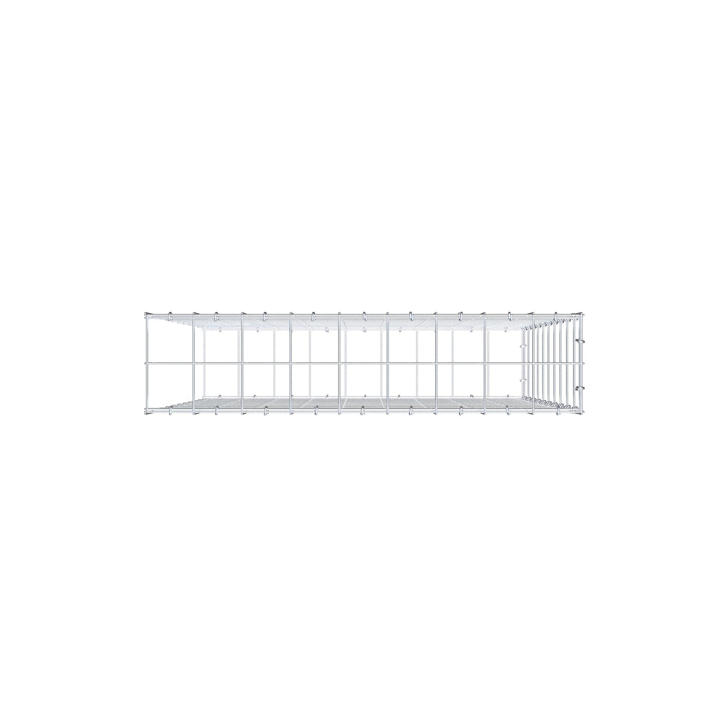 Monteret gabion type 2 100 cm x 90 cm x 20 cm (L x H x D), maskestørrelse 10 cm x 10 cm, C-ring