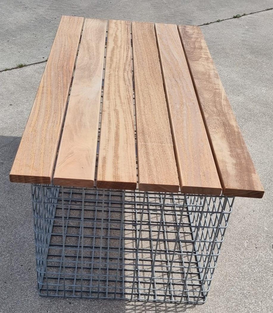 Banc de jardin Cumaru 102 x 45 x 52 cm, MW 5 x 5 cm, galvanisé à chaud