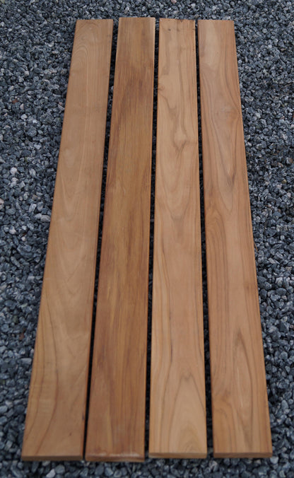 Trädgårdsbänk 2 blomsterpelare TEAK MW 5 x 5 cm, varmförzinkad