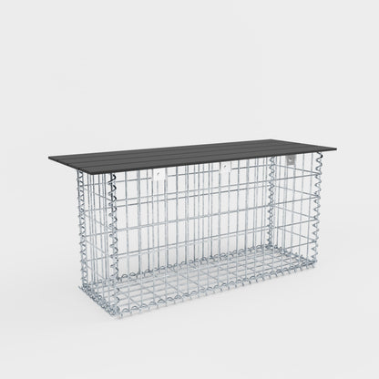 Tuinbank spiraalvormige schanskorf 105 x 50 x 30 cm - MW 5 x 10 cm, met gerecycled bovenblad in antraciet