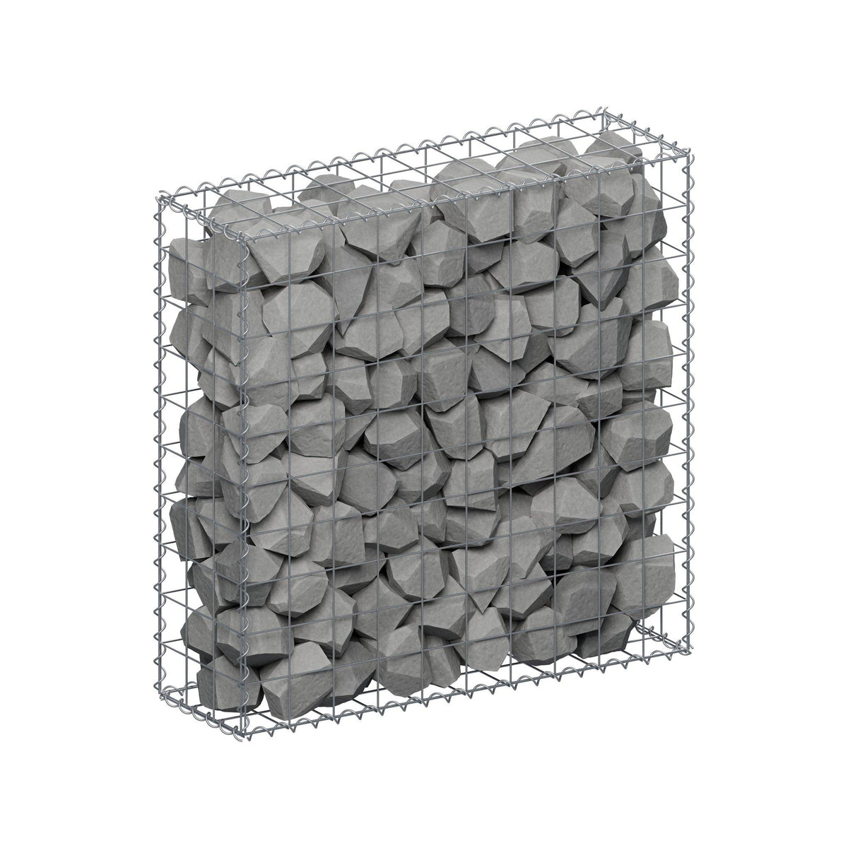 Gavión 100 cm x 100 cm x 30 cm (largo x alto x fondo), malla 10 cm x 10 cm, en espiral