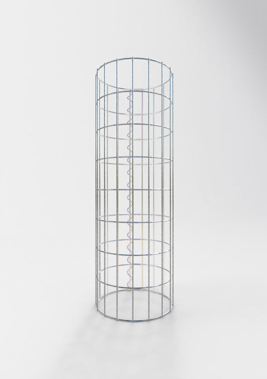 Columna de gaviones redonda 27 cm de diámetro, 80 cm de altura, malla 5 cm x 10 cm