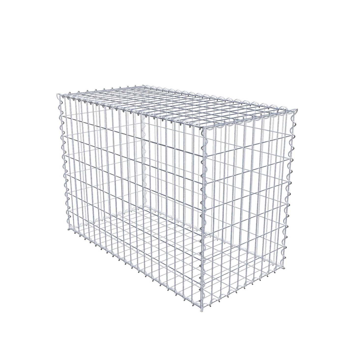 Gabião 100 cm x 70 cm x 50 cm (C x A x P), malhagem 5 cm x 10 cm, espiral