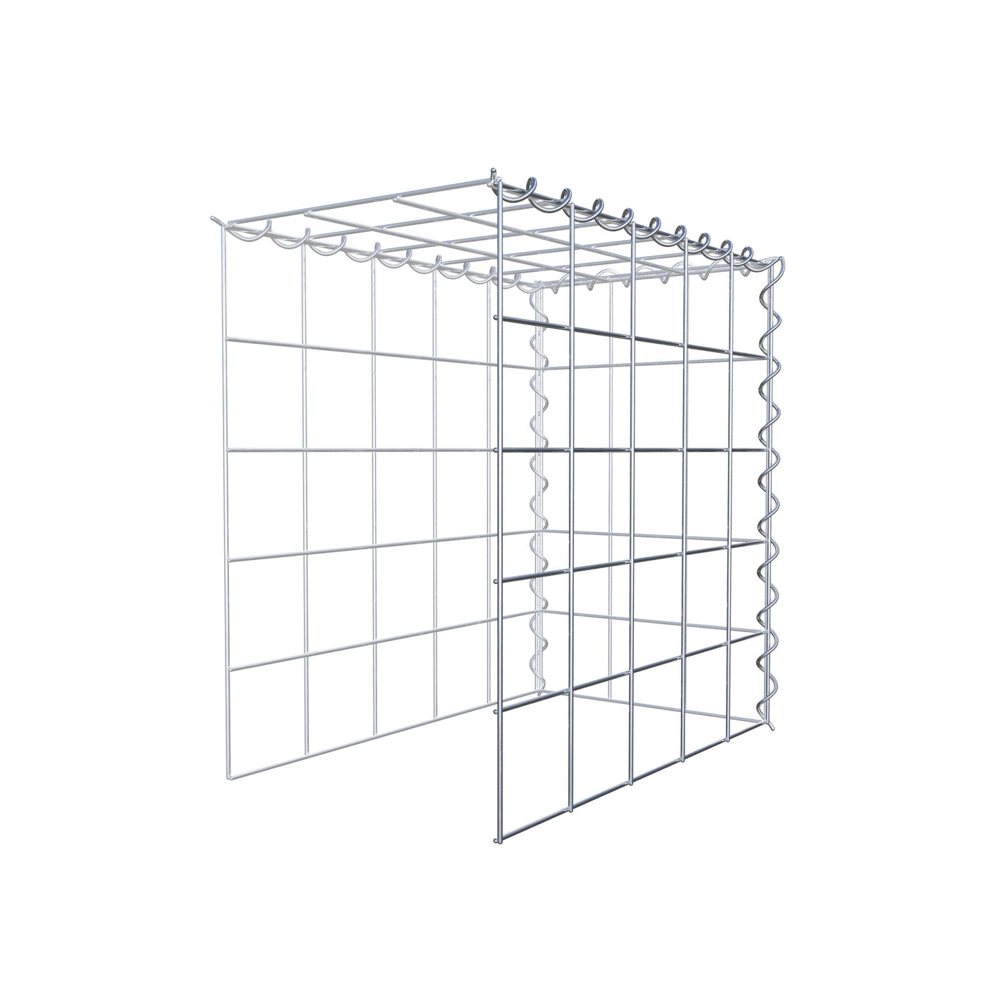 Gabião tipo 4 50 cm x 50 cm x 30 cm (C x A x P), malhagem 10 cm x 10 cm, espiral