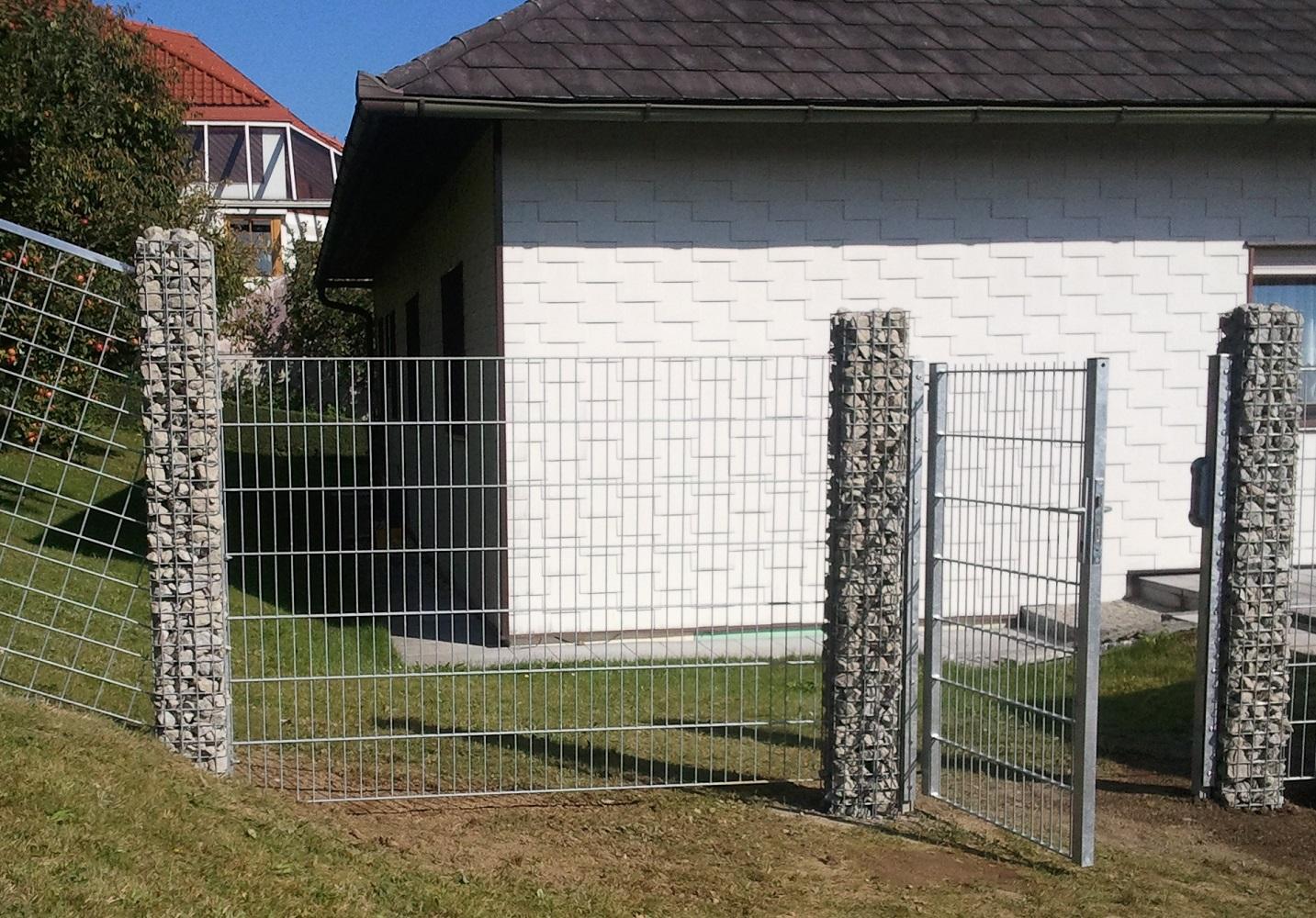 Colonne de gabion carrée 22 cm x 22 cm, 230 cm de hauteur, MW 5 cm x 5 cm