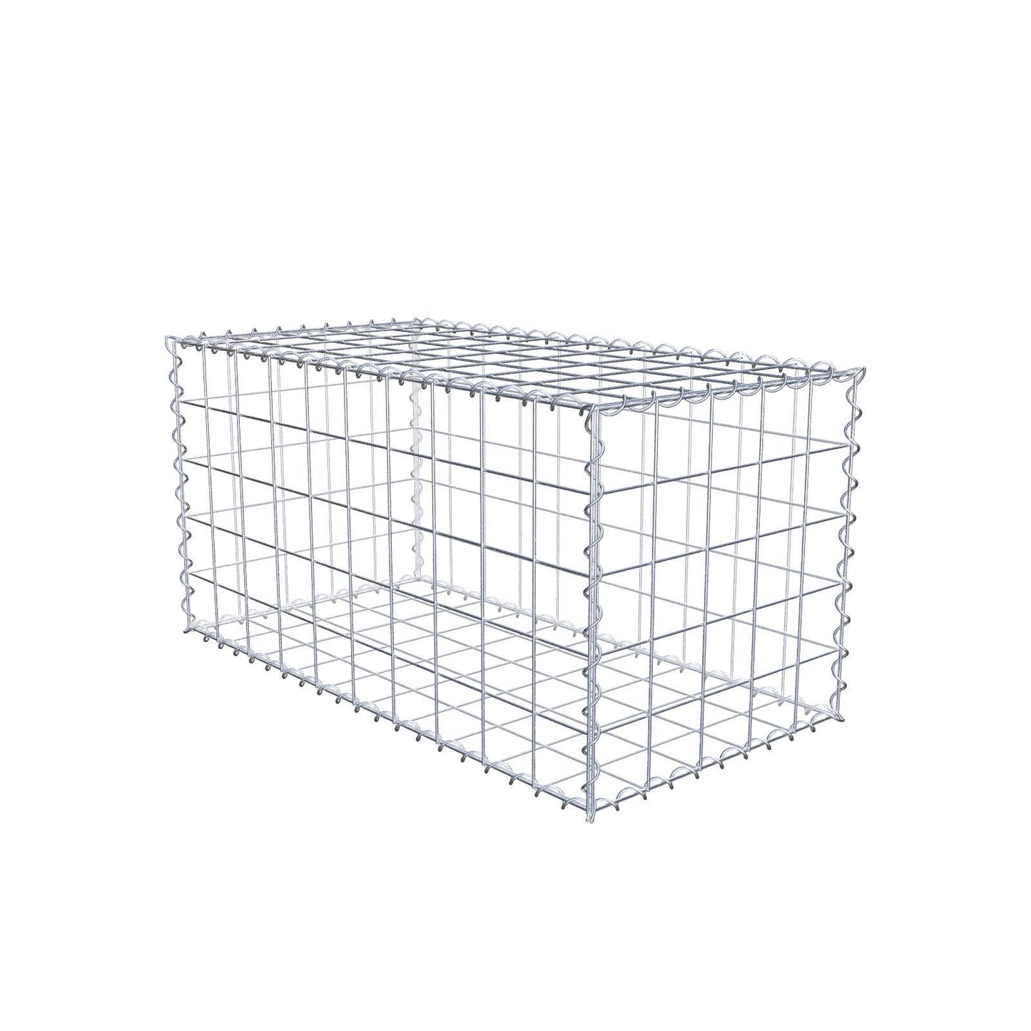 Gabião 100 cm x 50 cm x 50 cm (C x A x P), malhagem 10 cm x 10 cm, espiral