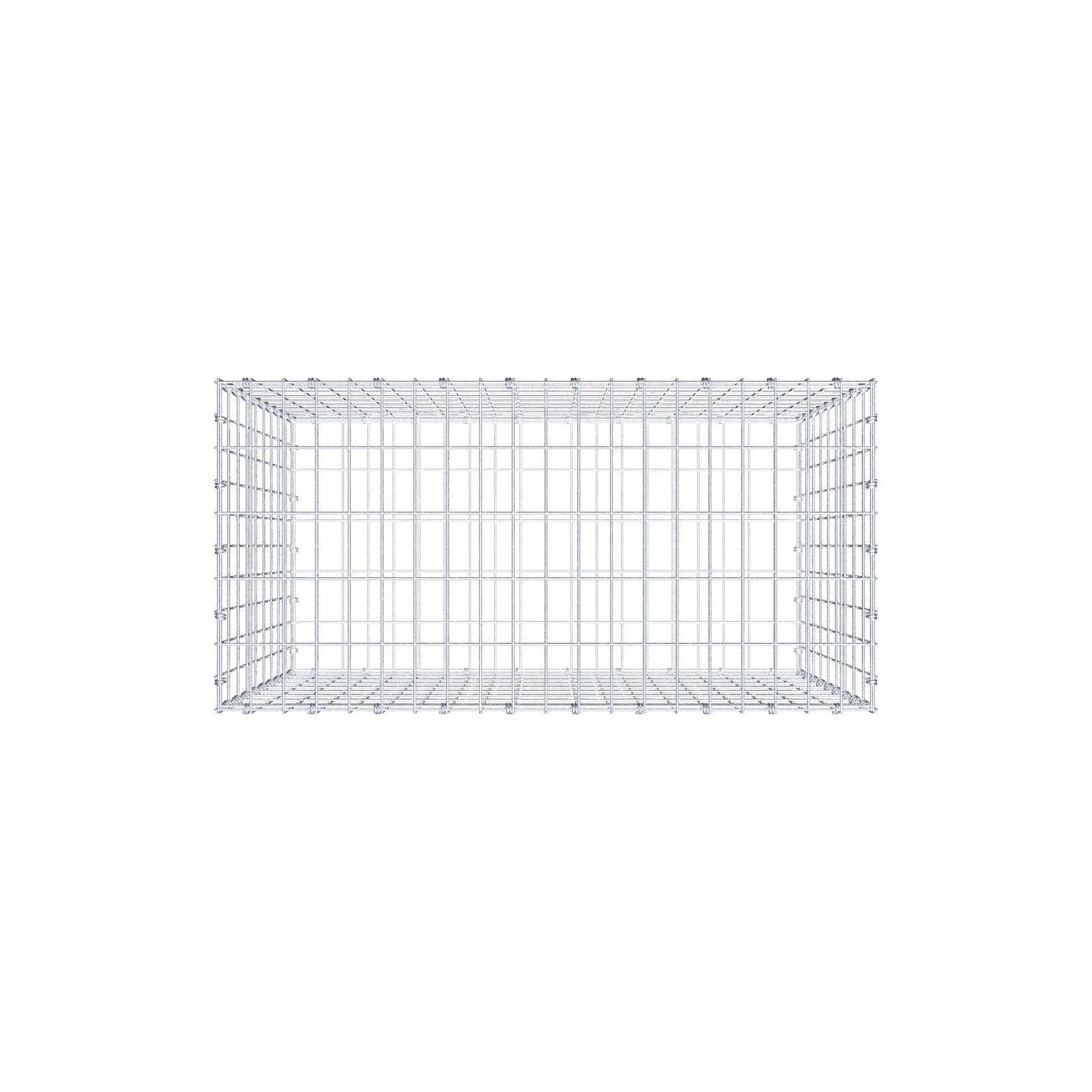 Gabione 100 cm x 90 cm x 50 cm (L x H x T), Maschenweite 5 x 10 cm, Spiralring