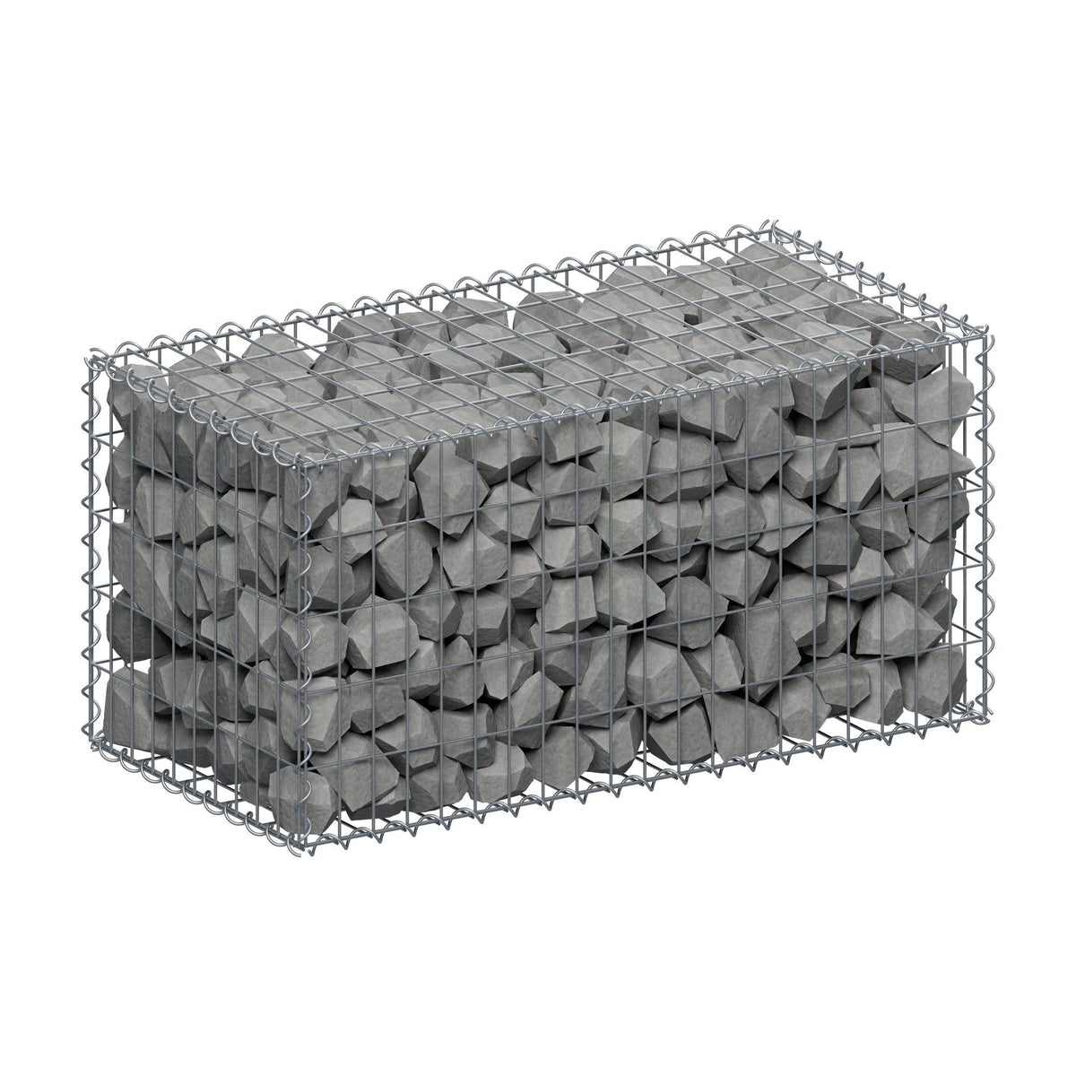 Gabion 100 cm x 50 cm x 50 cm (L x H x P), mailles 5 cm x 10 cm, spirale