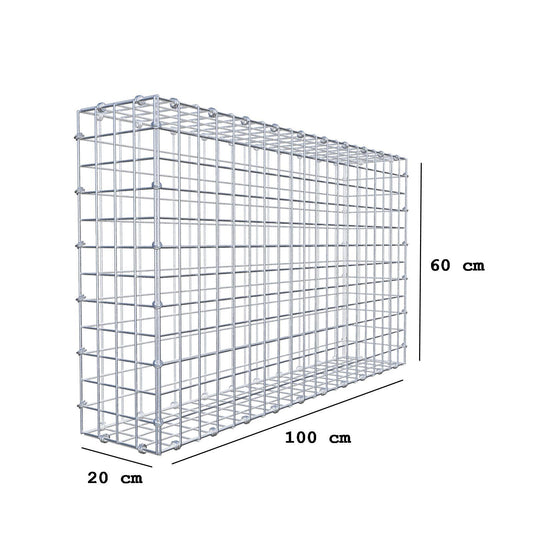 Schanskorf 100 cm x 60 cm x 20 cm (L x H x D), maaswijdte 5 x 5 cm, spiraalring