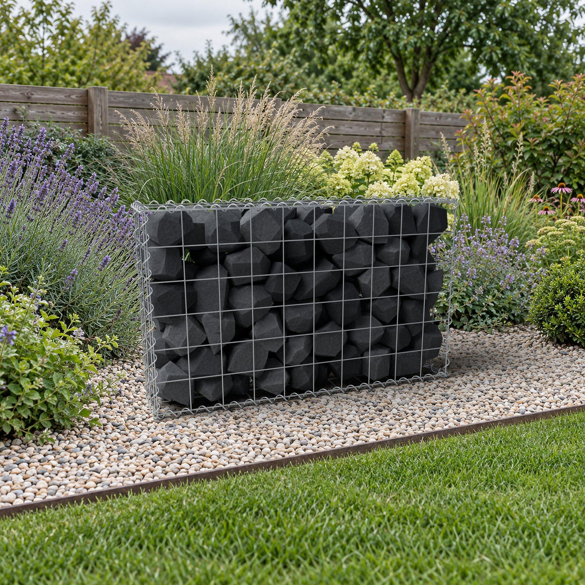 Gabione 100 cm x 60 cm x 20 cm (L x H x T), Maschenweite 10 cm x 10 cm, Spirale