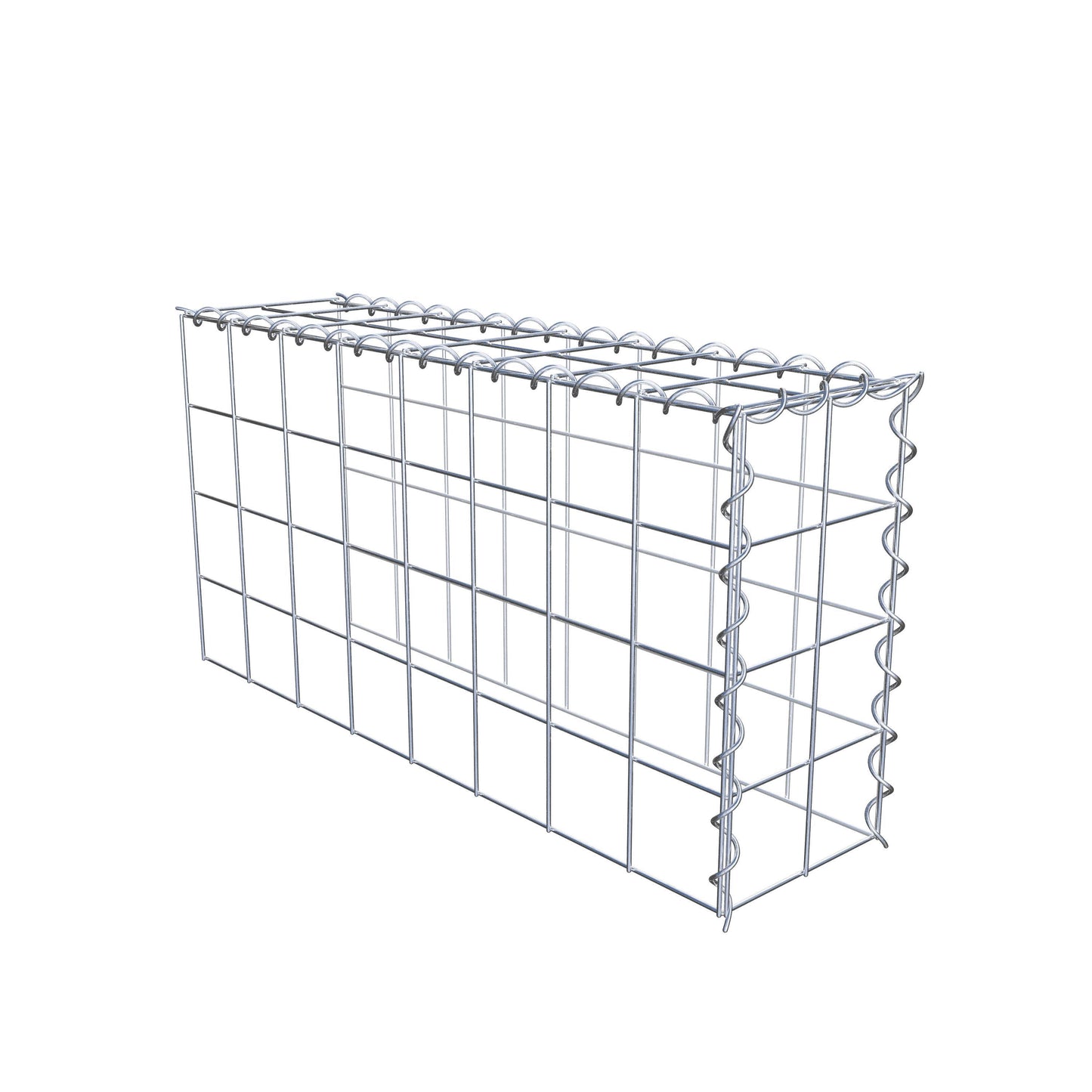 Gabion rapporté type 4 80 cm x 40 cm x 20 cm (L x H x P), mailles 10 cm x 10 cm, spirale