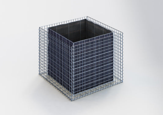 Højbed firkantet 100 cm x 80 cm x 100 cm (L x H x D), maskestørrelse 5 x 5 cm, vægtykkelse 10 cm
