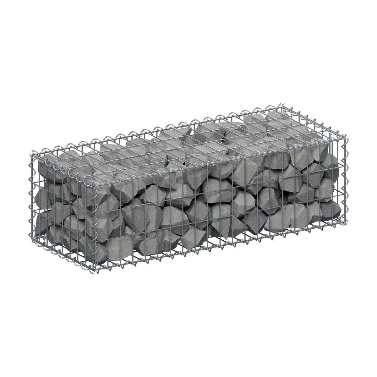 Gabion 100 cm x 30 cm x 40 cm (L x H x D), maskstorlek 5 cm x 10 cm, spiral