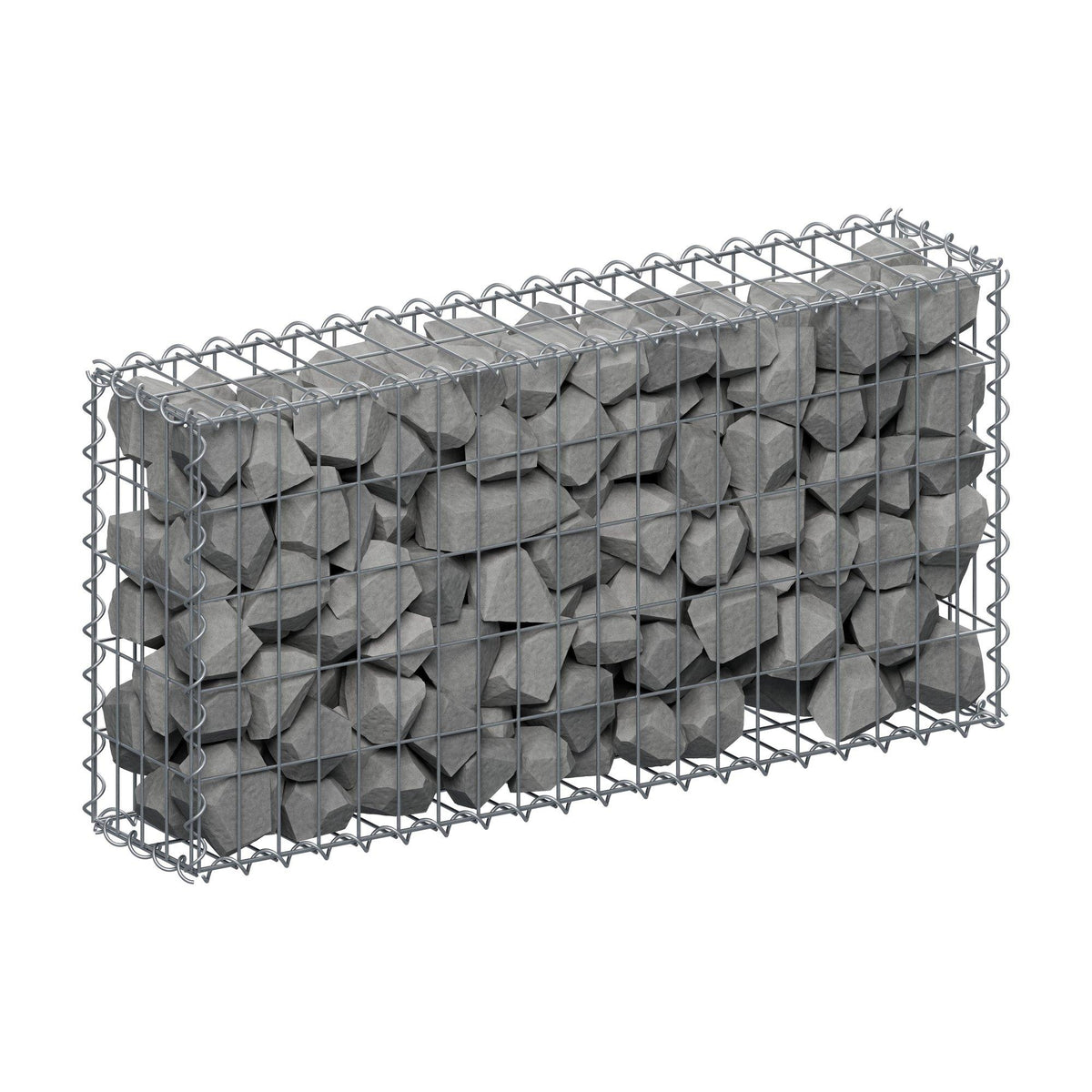 Gabione 100 cm x 50 cm x 20 cm (L x H x T), Maschenweite 5 cm x 10 cm, Spirale
