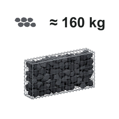 Gabione 100 cm x 50 cm x 20 cm (L x H x T), Maschenweite 5 cm x 10 cm, Spirale