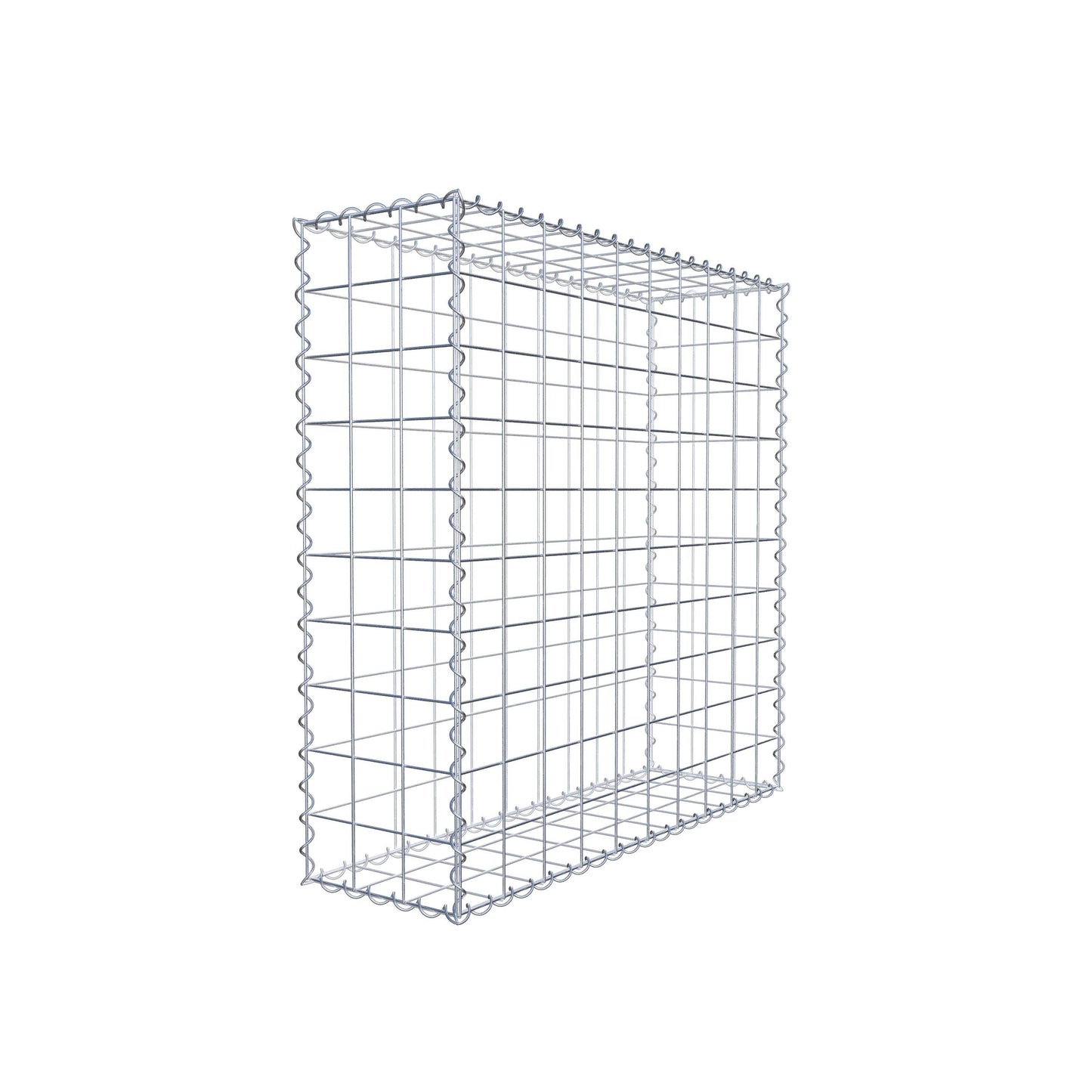 Gabião 100 cm x 100 cm x 30 cm (C x A x P), malhagem 10 cm x 10 cm, espiral