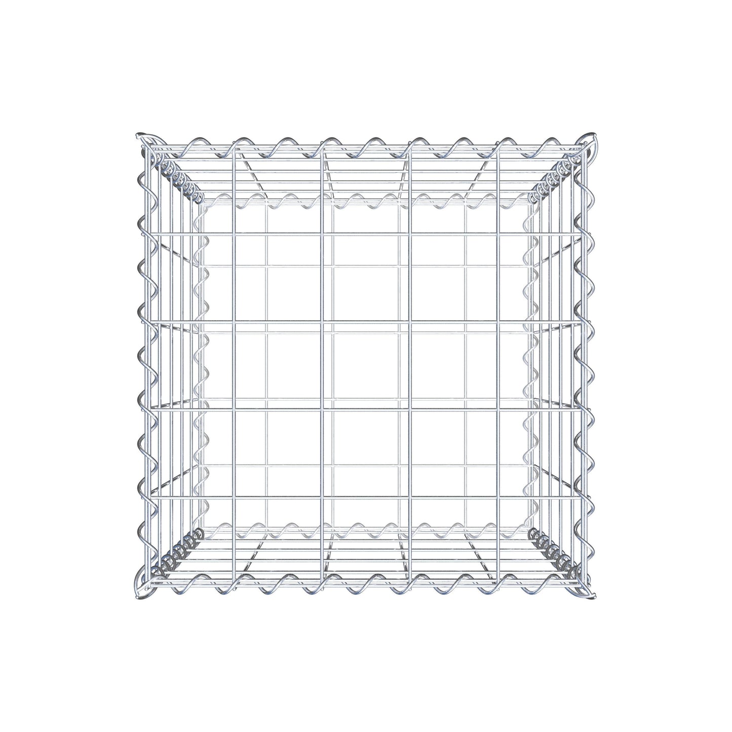 Schanskorf 50 cm x 50 cm x 50 cm (L x H x D), maaswijdte 10 cm x 10 cm, spiraal