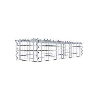 Opvokset gabion type 3 100 cm x 20 cm x 30 cm (L x H x D), maskestørrelse 5 cm x 5 cm, spiral