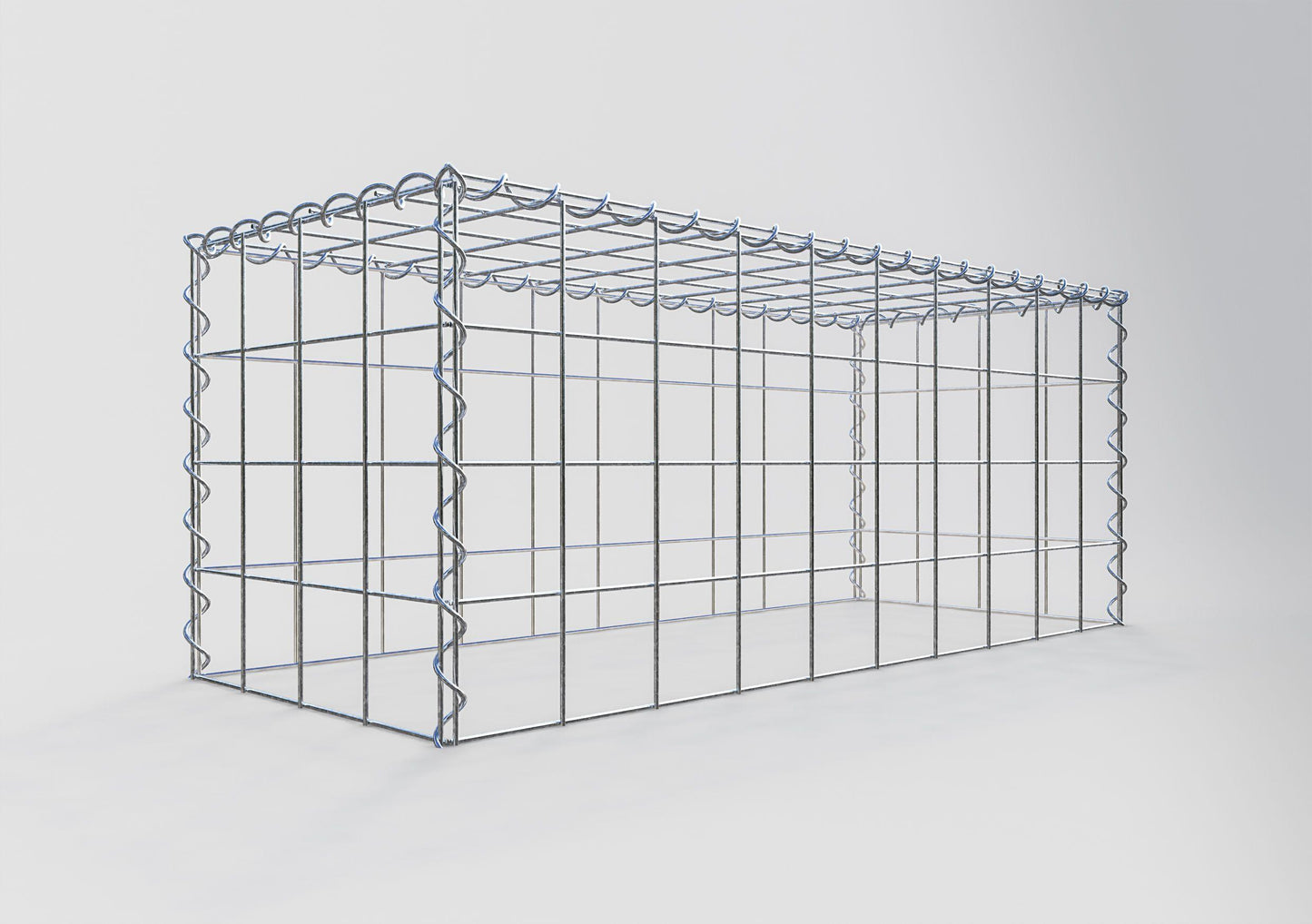Gabion rapporté type 3 100 cm x 40 cm x 40 cm (L x H x P), mailles 10 cm x 10 cm, spirale