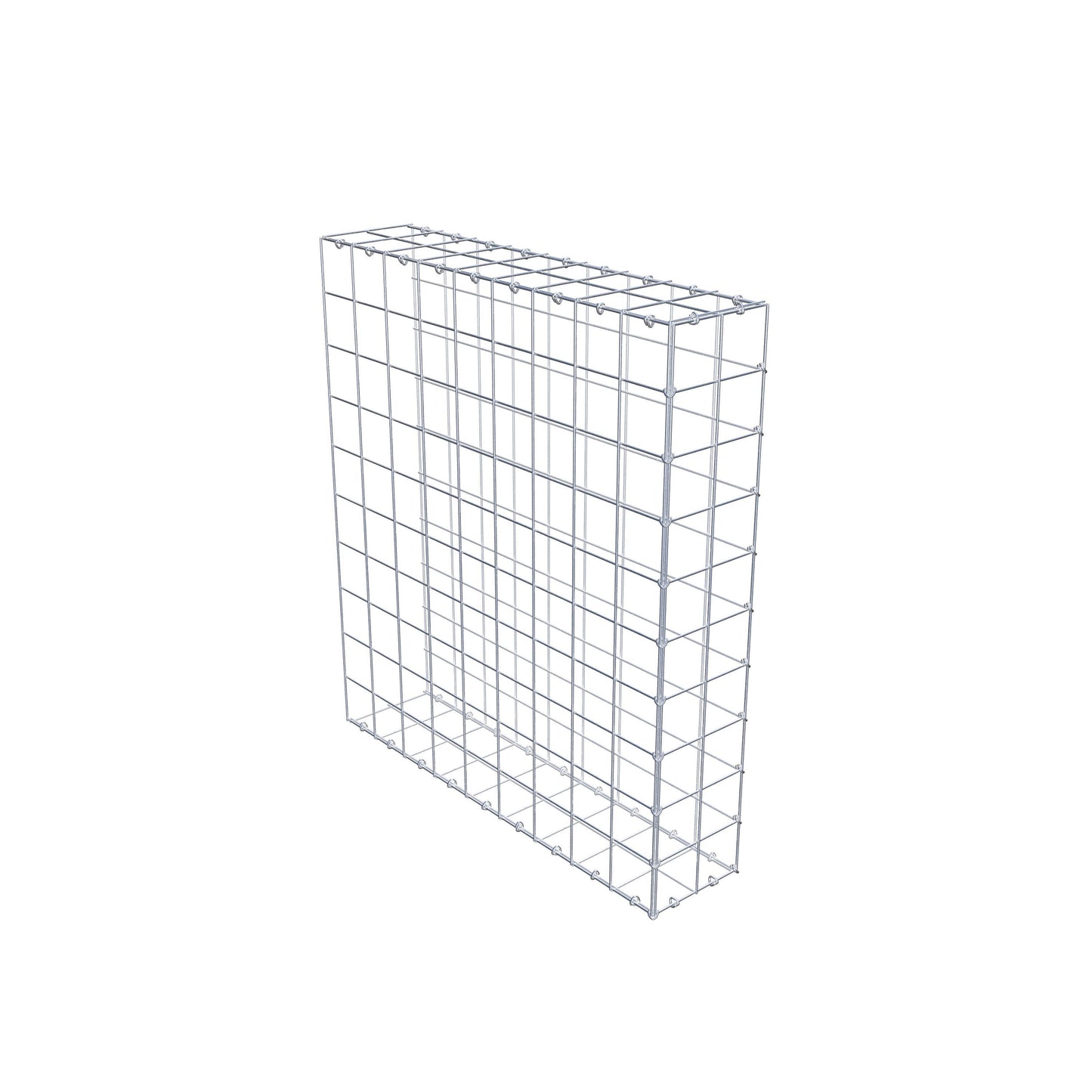Monteret gabion type 2 100 cm x 90 cm x 20 cm (L x H x D), maskestørrelse 10 cm x 10 cm, C-ring