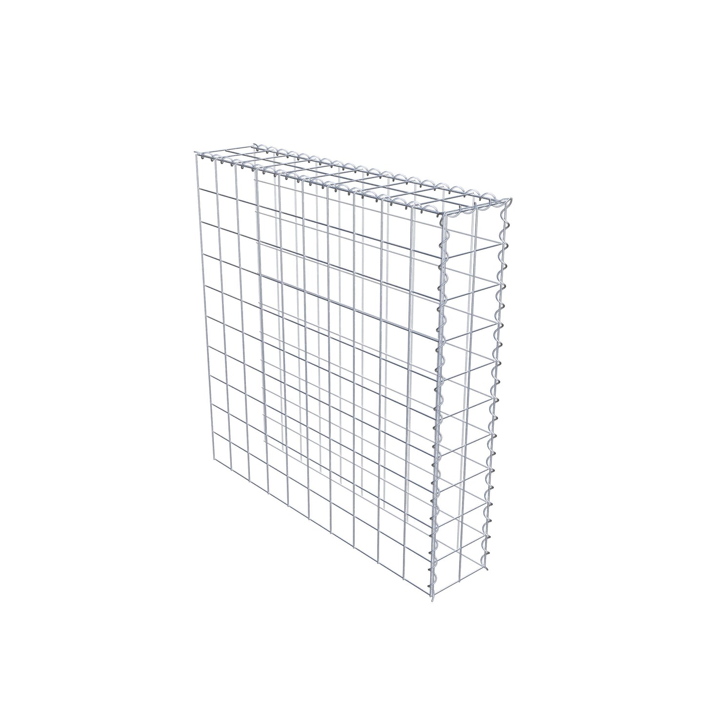 Gabion rapporté type 4 100 cm x 100 cm x 20 cm (L x H x P), mailles 10 cm x 10 cm, spirale